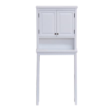 Alaterre Furniture Dorset Bath Over the Toilet Space Saver Storage with Upper Cabinet and Open Shelf ANVA7274WH
